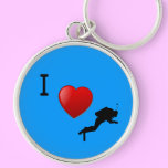 Customizable I love Diving Keychain - Choose your