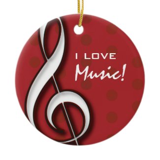 Customizable I Love Music Ornament ornament