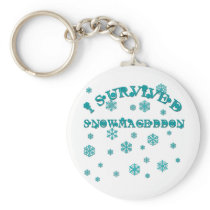 Customizable I SURVIVED SNOWMAGEDDON Key Chains
