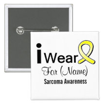 Customizable I Wear a Sarcoma Cancer Ribbon Pinback Buttons