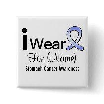Customizable I Wear a Stomach Cancer Ribbon Pinback Button