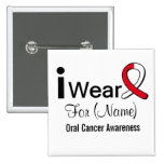 Customizable I Wear an Oral Cancer Ribbon buttons