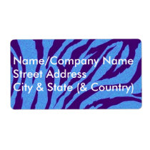 Customizable Indigo Zebra Print Label labels