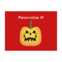 Customizable Jack-o-Lantern Card postcard
