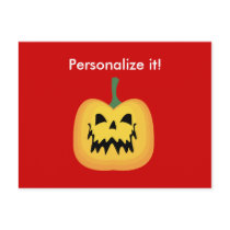 Customizable Jack-o-Lantern Card postcards