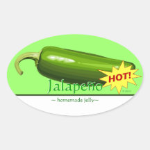 Customizable Jalapeno Pepper Oval Stickers