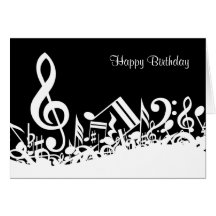 Customizable Jumbled Musical Notes Card