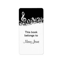 Customizable Jumbled Musical Notes Labels