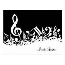 Customizable Jumbled Musical Notes Postcard