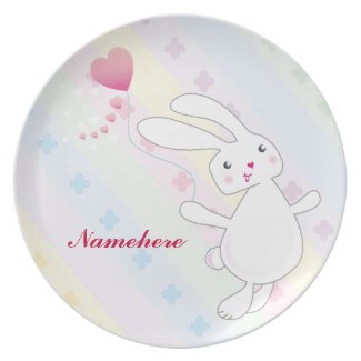 Customizable: Kawaii bunny hop plate