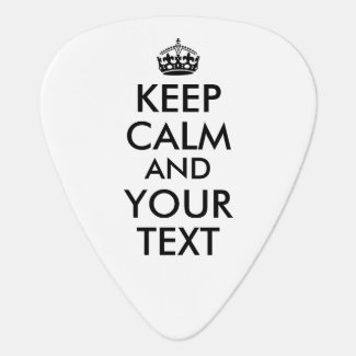 Customizable Keep Calm Guitar Pick Add Text, Color