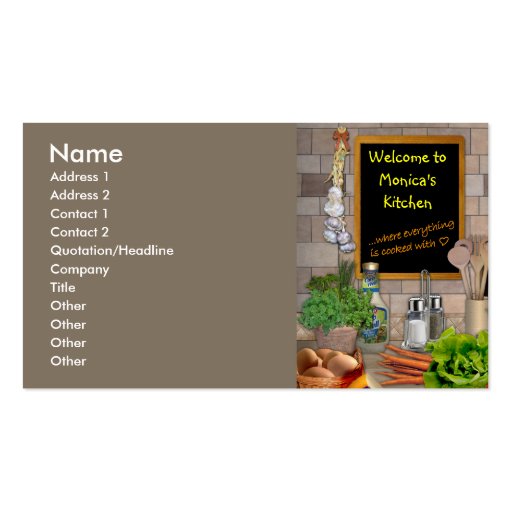 Customizable Kitchen Business Card Templates (front side)