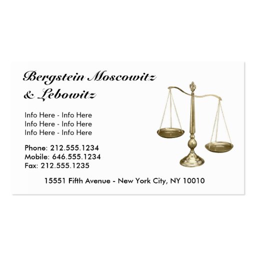 CUSTOMIZABLE Lawyer BC Business Card Templates (back side)