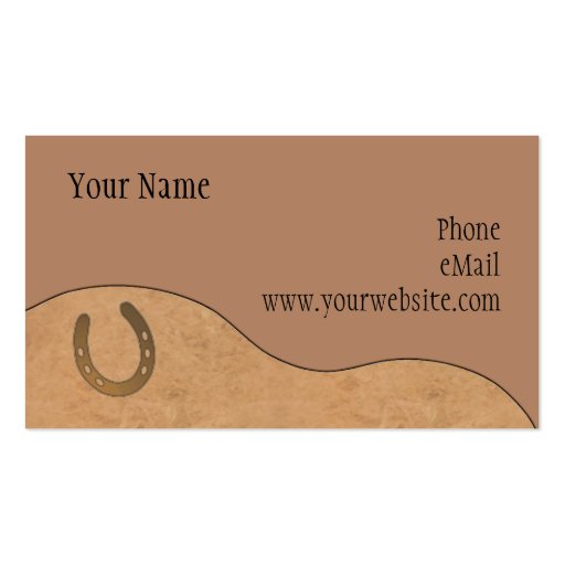 CUSTOMIZABLE Leather & Horseshoe Business Cards (front side)