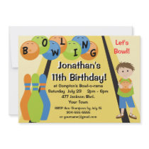 Customizable Let's Go Bowling Birthday Party Personalized Invitations