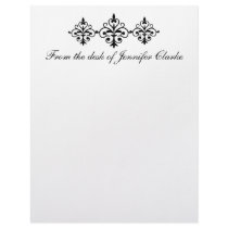 Customizable Letterhead Black and White Damask by DamaskGallery Customizable Letterhead Black and White Damask