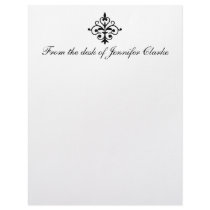 Customizable Letterhead Black and White Damask by DamaskGallery Customizable Letterhead Black and White Damask