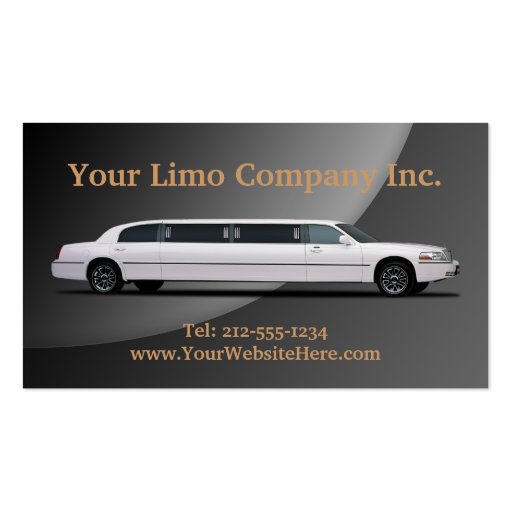 CUSTOMIZABLE Limousine Business Cards (back side)
