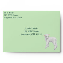 Customizable Little Lamb Envelope