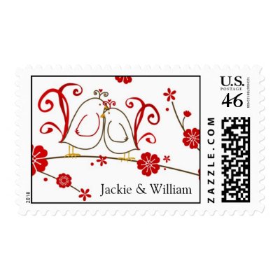 Customizable Love Birds Postage by DioSelina