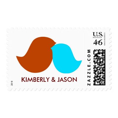 Customizable Love Birds Stamps