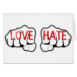 Customizable LOVE HATE Fists cards