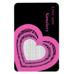 Customizable: Love heart pink and black magnets