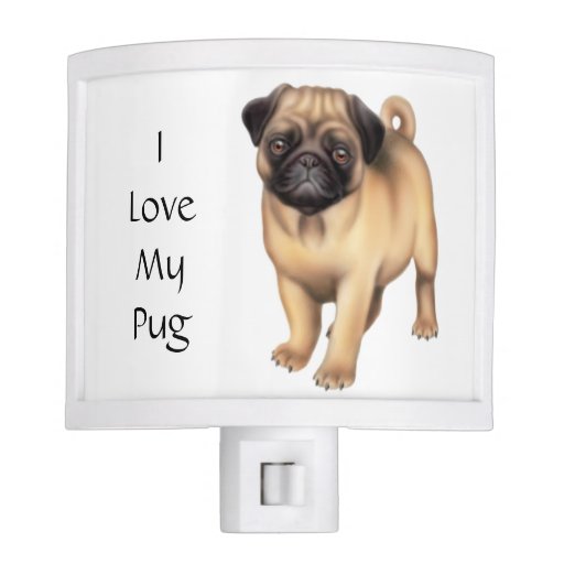 customizable love my pug dog night light zazzle pug christmas gifts