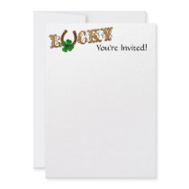 CUSTOMIZABLE Lucky Gold Horseshoe and Clover Custom Invites