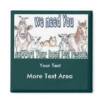 Customizable Magnets-Pet Rescue by Petcetera Customizable Magnets-Pet Rescue