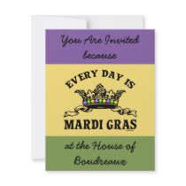 Customizable Mardi Gras Custom Invites