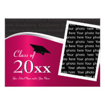 Customizable Maroo and Black Graduation Invitation