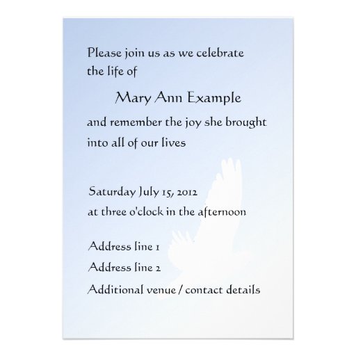 Customizable Memorial / Wake / Living Funeral Invite