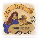 Customizable Mermaid bookplate / ex libris Stickers