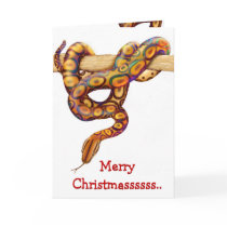 Customizable Merry Christmas Snake Card