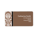 Customizable Mocha Damask Address Labels