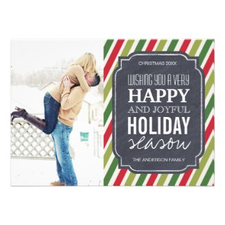Customizable Modern Stripes Christmas Photo Cards