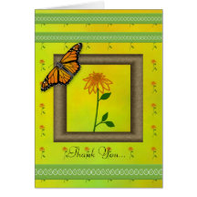 Customizable Monarch & Daisy Thank You Card