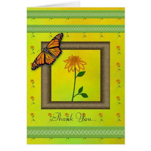 Customizable Monarch & Daisy Thank You Card