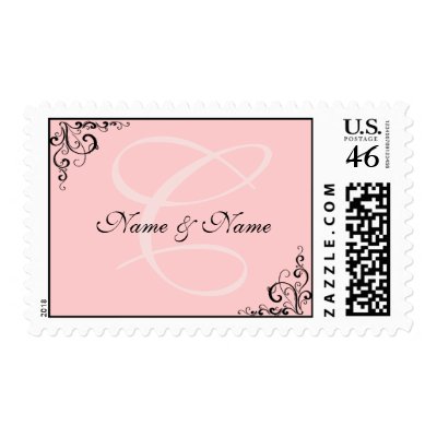 Customizable Monogram : 2 Names : Postage Stamps