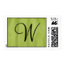 Customizable Monogram Green Wedding Postage