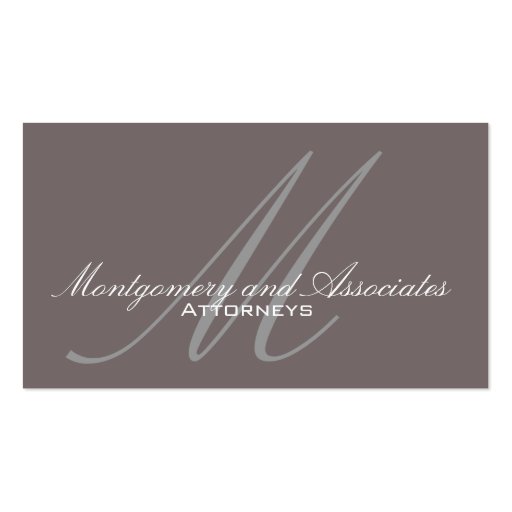 Customizable Monogram Lawyer Business Cards (front side)