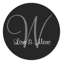 Customizable Monogram Round Stickers