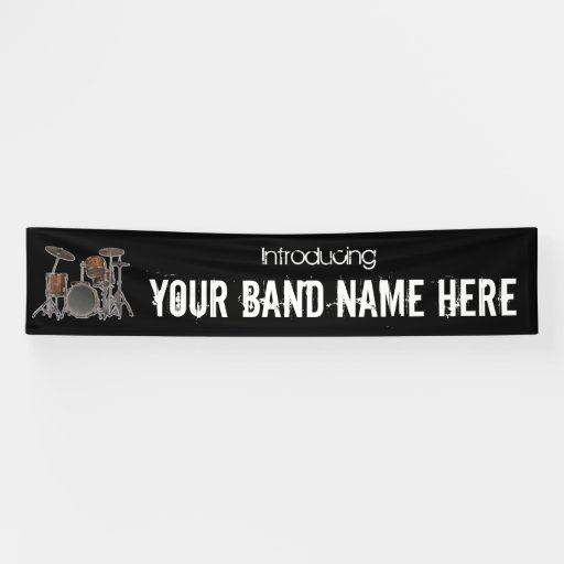 Customizable music band name banner sign Zazzle