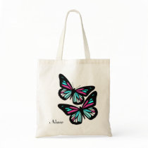 Customizable Name/Monogram Butterfly Tote Bag bags