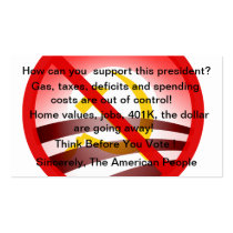 Customizable No Obama Wind Shield Card Business Card