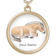 Customizable Norwegian Fjord Horse at Rest Necklac Jewelry