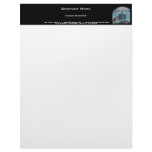 Customizable oil drilling rig watercolor letterhead design