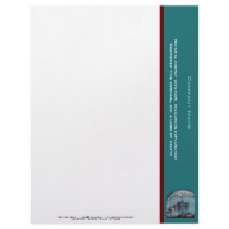 Customizable oil drilling rig watercolor letterhead template