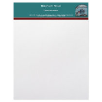 Customizable oil drilling rig watercolor letterhead design